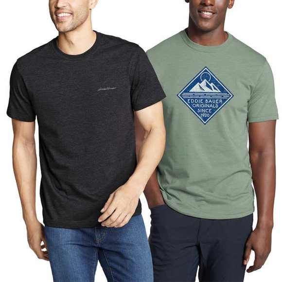 Eddie Bauer Mens 2 Pack Short Sleeve Tees - Picture 1 of 9
